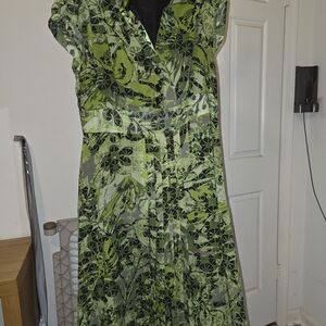 Signature Brand Printed Green Dress